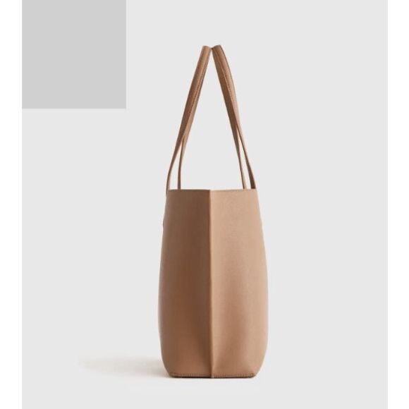 Quince Italian Leather Triple Compartment Shopper Tote- Cappuccino - Picture 9 of 13